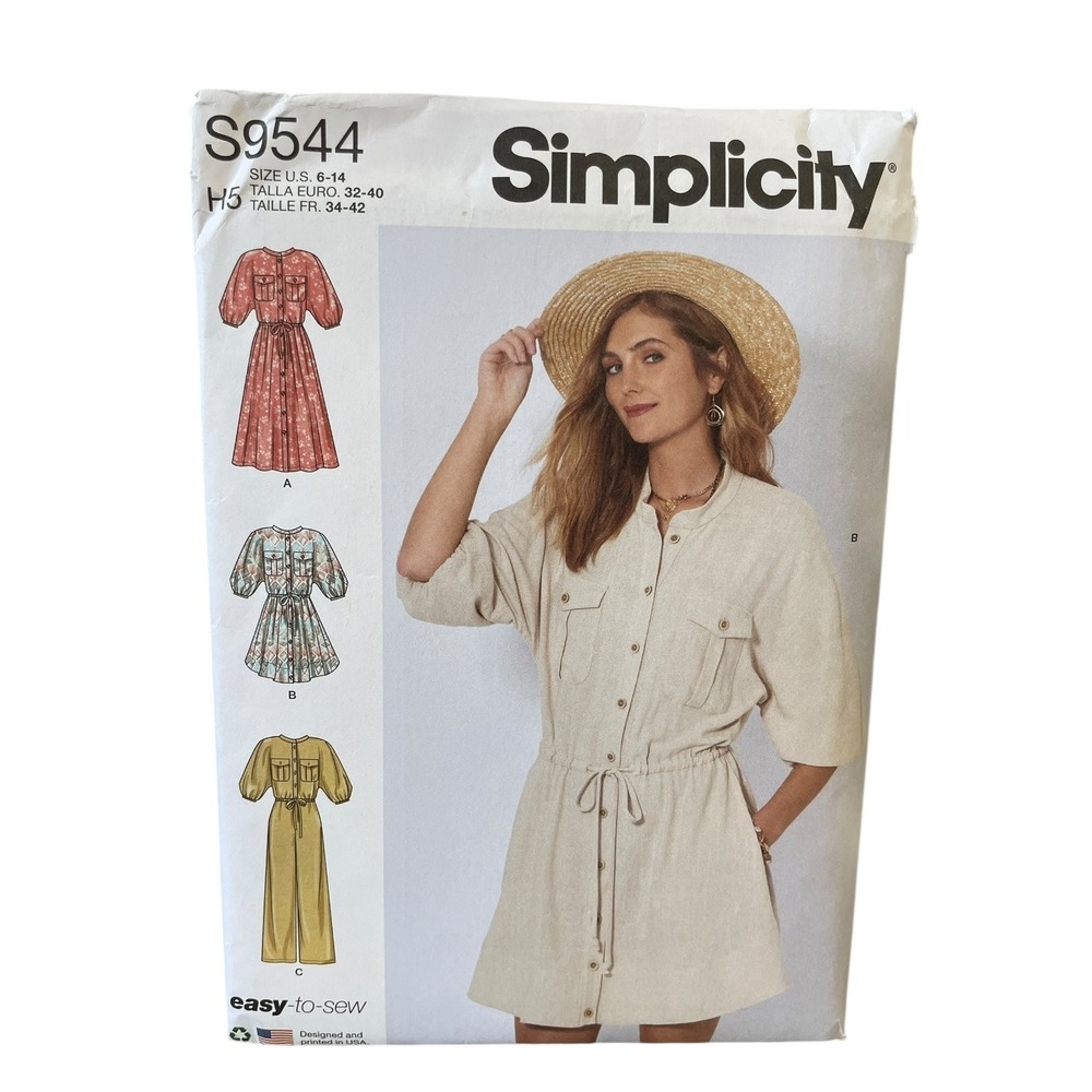 Simplicity S9544 Misses Dresses & Jumpsuit Pattern Size 6-14 Easy Sew UNCUT FF